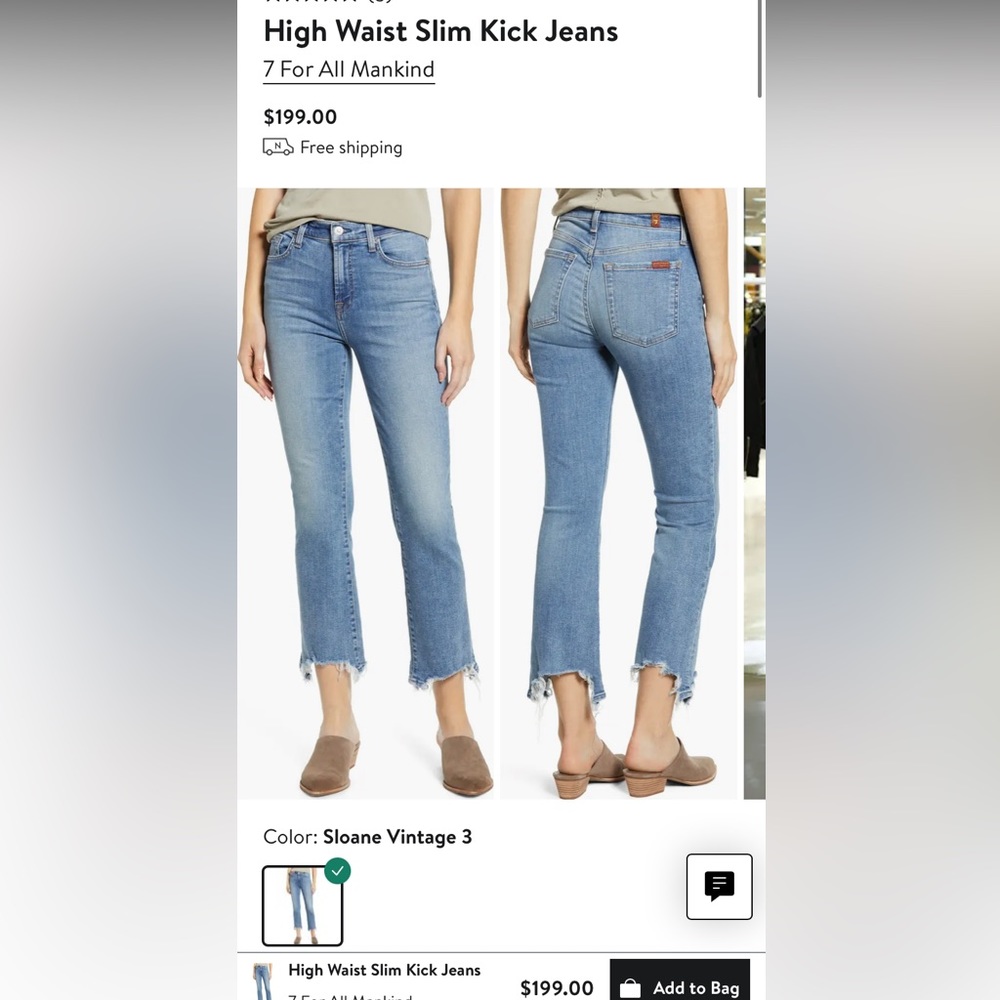 7 FOR ALL MANKIND high waist jeans size 27